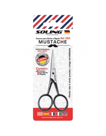 TESOURA MUSTACHE BARBA E BIGODE SOLING 4,5" REF 284