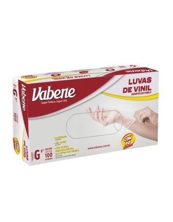 LUVA VINIL COM PÓ G VABENE - 100UN