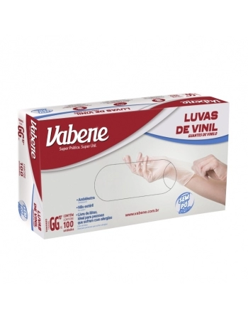 LUVA VINIL SEM PÓ GG VABENE - 100UN