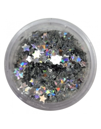 GLITTER ESTRELA PARA UNHAS PRATA
