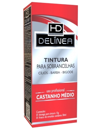 TINTURA PARA SOBRANCELHA DELINEA CASTANHO MÉDIO 15G 61012