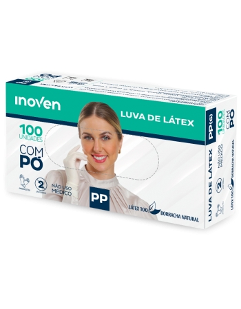 LUVA LATEX PROCEDIMENTOS INOVEN COM PÓ PP - 100 UN