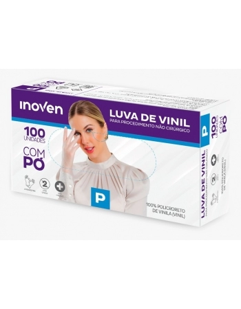 LUVA VINIL COM PÓ INOVEN P - 100 UN