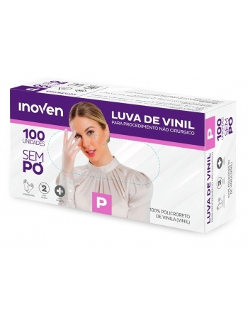 LUVA VINIL SEM PO INOVEN P - 100 UN