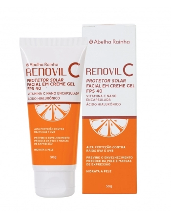 RENOVIL C PROTETOR SOLAR FACIAL FPS40 VITAMINA C NANO ENCAPSULADA A RAINHA 50ML