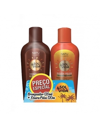 KIT OLEO BRONZEADOR FPS6 120ML E DOURA PELOS 120ML NATUCORPO SOL E VIDA