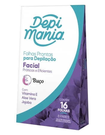 FOLHAS PRONTAS PARA DEPILAÇÃO FACIAL DEPIMANIA - 16UN