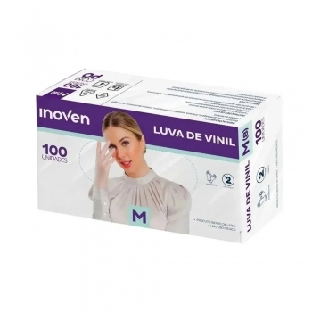 LUVA VINIL SEM PO INOVEN M - 100 UN