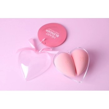 ESPONJA MAQUIAGEM CORAÇÃO (BASE, PO COMP) MISS FRANDY E22-1215 C/ 2 UNIDADES
