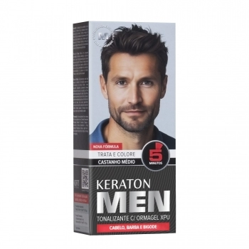 TONALIZANTE MEN CASTANHO MÉDIO 4451 KERATON 30ML