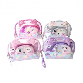 NECESSAIRE P/ MAQUIAGEM GATINHO MISS FRANDY P24-0923 C/ 3 UN