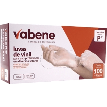 LUVA VINIL S/ PO VABENE P - 100UN
