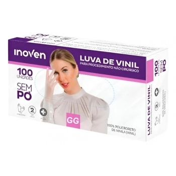 LUVA VINIL SEM PÓ INOVEN GG - 100 UN