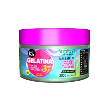 GELATINA REDUTORA VOLUME 3EM 1 SOS NATUHAIR 300G