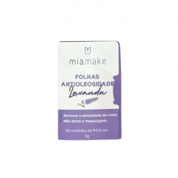 FOLHAS FACIAIS ANTIOLEOSIDADE LAVANDA MIA MAKE - 50 UN