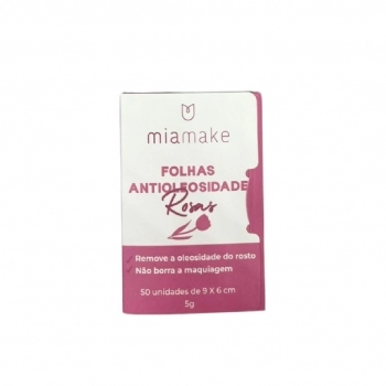 FOLHAS FACIAIS ANTIOLEOSIDADE ROSAS MIA MAKE - 50 UN