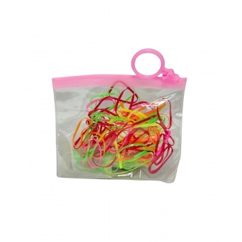 ELASTICO SILICONE PARA CABELO GDE NEON CENTRAL BEAUTY BOLSINHA 100 UN 31306