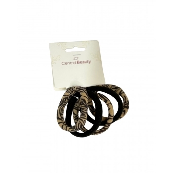 ELASTICO MEIA P/ CABELO ANIMAL PRINT CENTRAL BEAUTY 5 UN 31287
