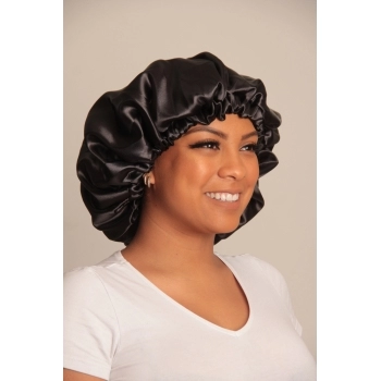 TOUCA DE CETIM COM VIES 392 P DOMPEL PRETA 55CM