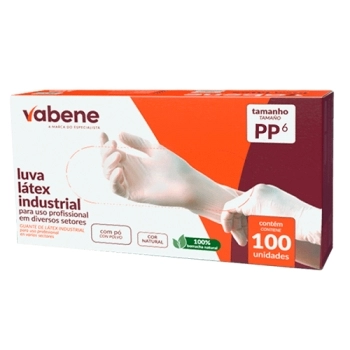 LUVA LATEX COM PÓ PP VABENE - 100 UN
