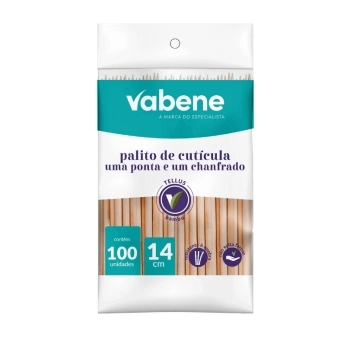 PALITO UNHA BAMBU PONTA/CHANFRO VABENE 14CM - 100 UN