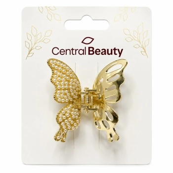 PIRANHA DE METAL BORBOLETA SORTIDA (PRATA/DOURADO) CENTRAL BEAUTY 31266