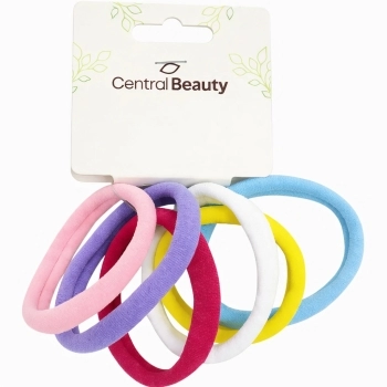 ELASTICO MEIA P/ CABELO GROSSO COLORIDO CENTRAL BEAUTY 6 UN 31360