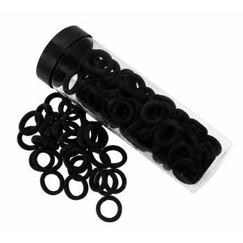 ELÁSTICO MEIA MINI PARA CABELO PRETO CENTRAL BEAUTY POTINHO 100 UN 31370