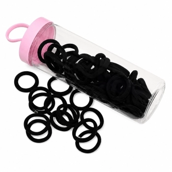 ELÁSTICO MEIA PEQUENO PARA CABELO PRETO CENTRAL BEAUTY POTINHO 50 UN 31368