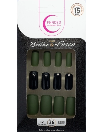 UNHAS FHACES BRILHO E FOSCO VERDE MILITAR U4031- 36 UN